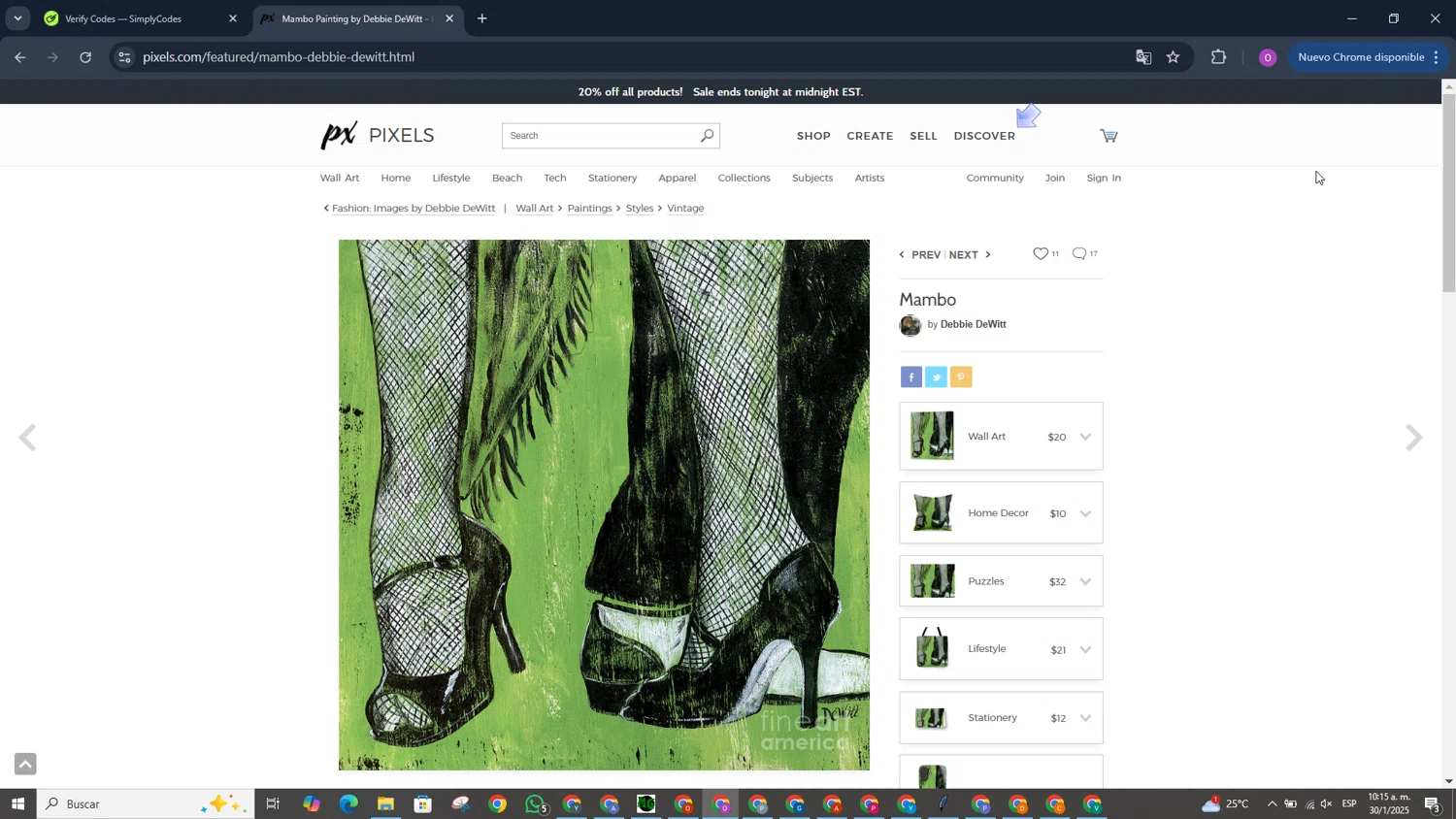 Pixels discount code screenshot showing code YCSDBZ applied at Pixels checkout page. Uploaded by SimplyCodes community member FrugalFox6349 on Jan 30, 2025