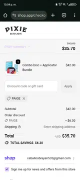 PAIGE coupon verification screenshot