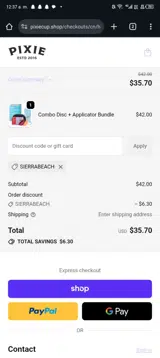 SIERRABEACH coupon verification screenshot