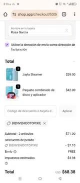 WELCOMETOPIXIE coupon verification screenshot