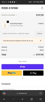 Pixie Wing coupon verification screenshot