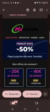 French20 coupon verification screenshot