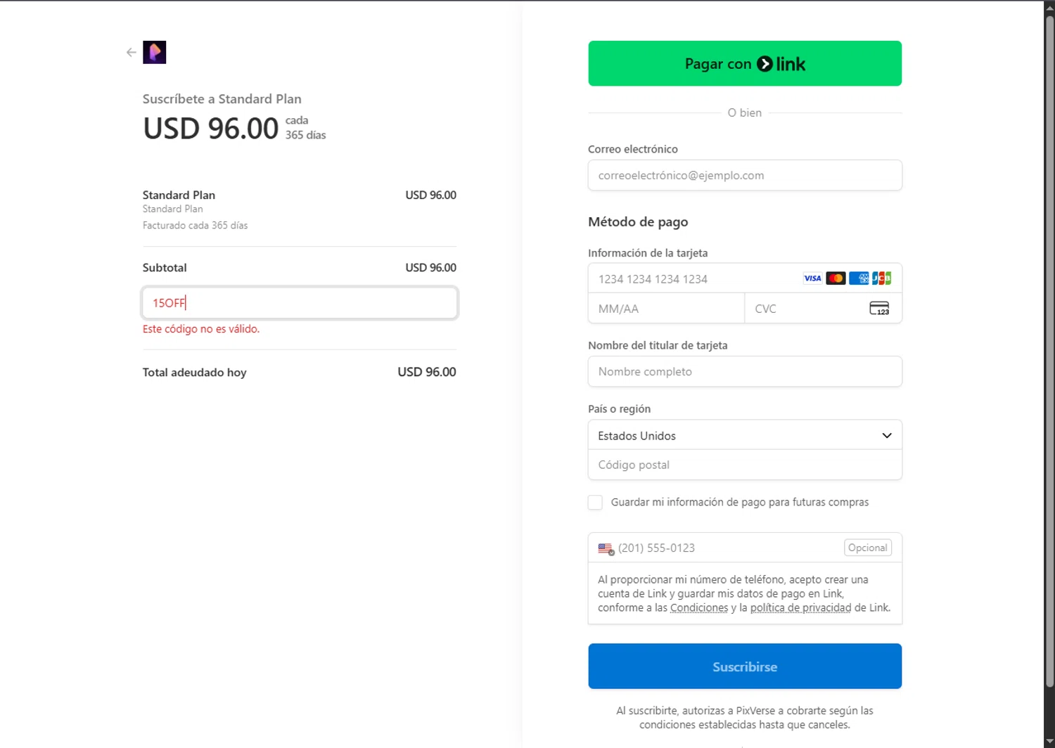 PixVerse promo code screenshot showing code 15OFF applied at PixVerse checkout page. Uploaded by SimplyCodes community member BargainSaver8204 on Sep 23, 2025