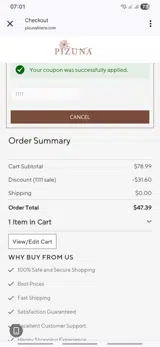 1111 coupon verification screenshot