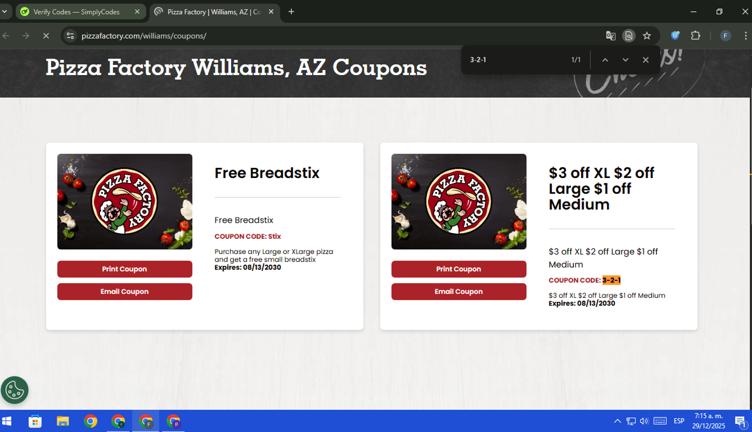 Pizza Factory Promo Codes - $5 Off (3 Verified) Feb 2026