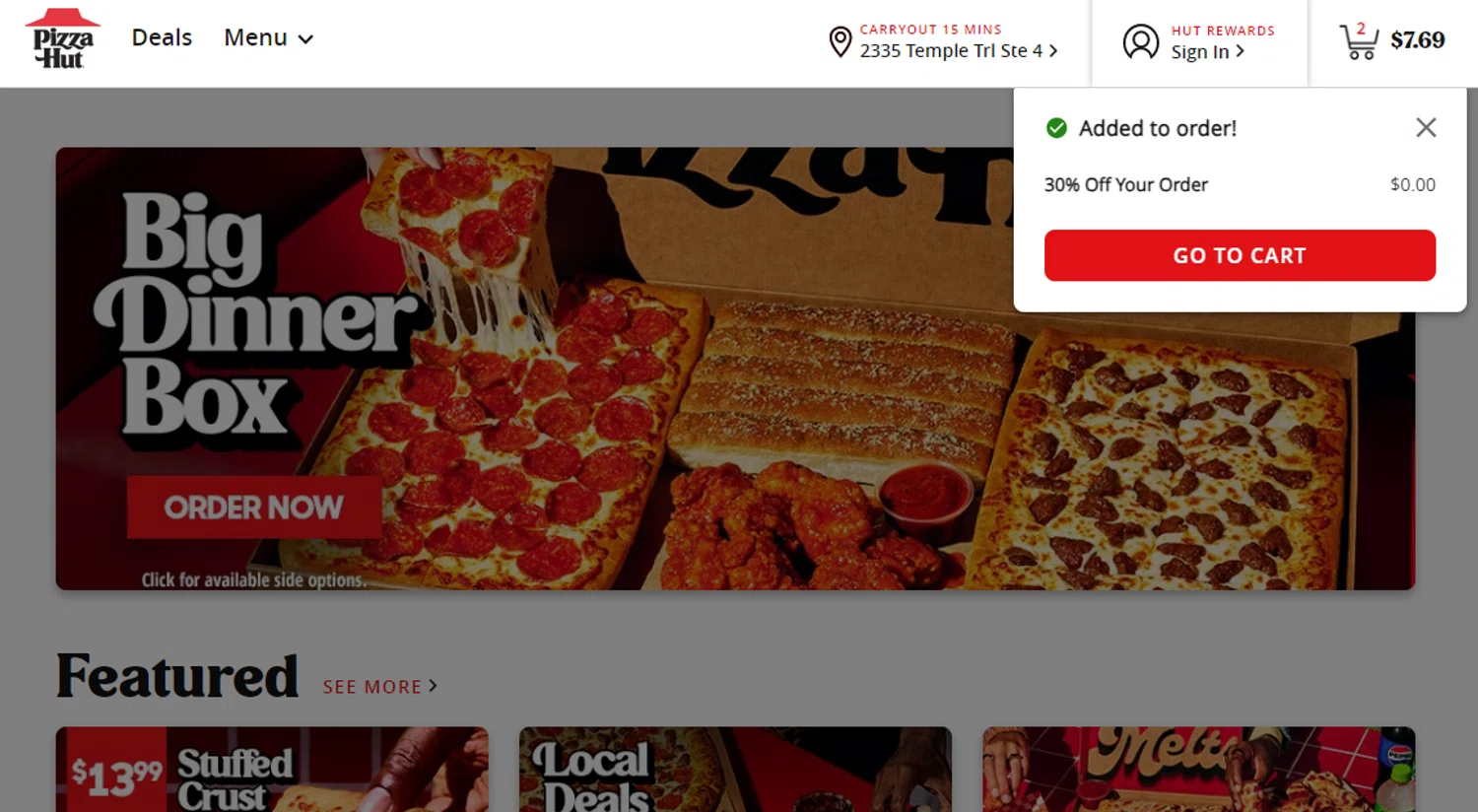 Pizza Hut Promo Codes 30 Off January 2024