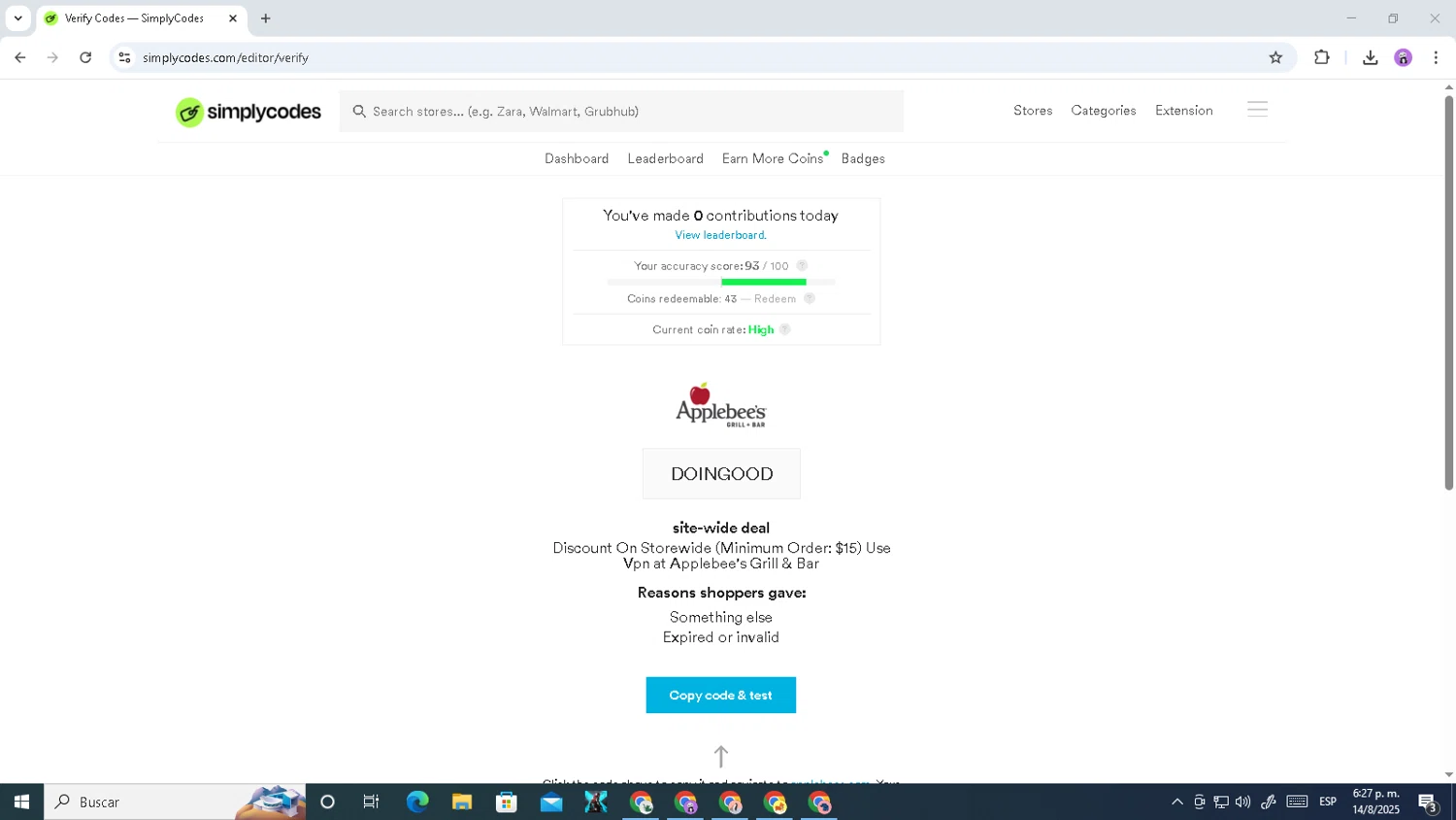 Pizza Hut coupon code screenshot showing code BOGOWINS applied at Pizza Hut checkout page. Uploaded by SimplyCodes community member NobleFox488 on Aug 15, 2025