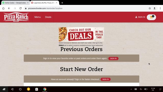 Pizza Ranch checkout page showing Pizza Ranch promo code box | Screenshot taken by SimplyCodes community member on May 15, 2020