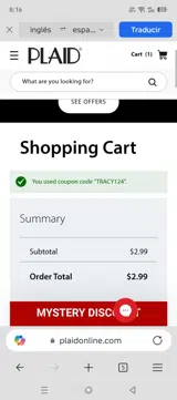 TRACY124 coupon verification screenshot