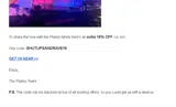 SHUTUPSANDRAVE15 coupon verification screenshot