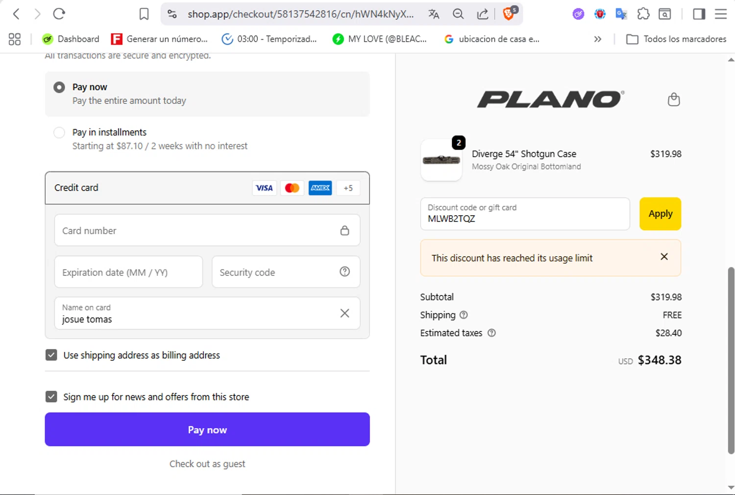 PLANO discount code screenshot showing code MLWB2TQZ applied at PLANO checkout page. Uploaded by SimplyCodes community member VoucherFalcon3942 on Oct 31, 2025