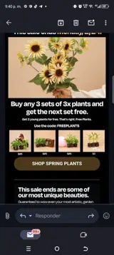 Freeplants coupon verification screenshot