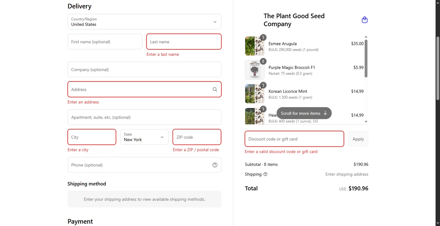 Plant Good Seed promo code screenshot showing code laborday2025 applied at Plant Good Seed checkout page. Uploaded by SimplyCodes community member ShieldLion4225 on Aug 31, 2025