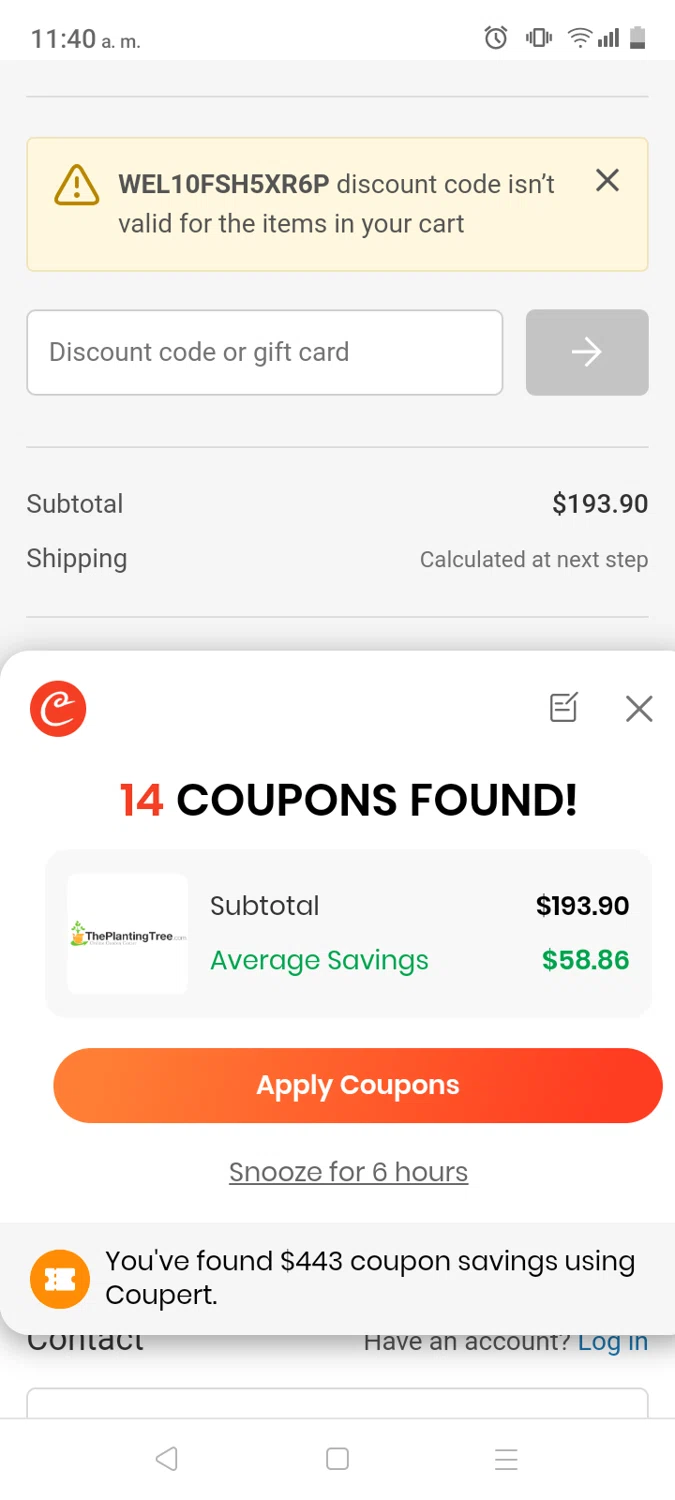 how to use Planting Tree coupons