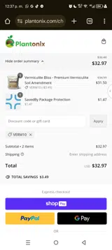 VERM10 coupon verification screenshot