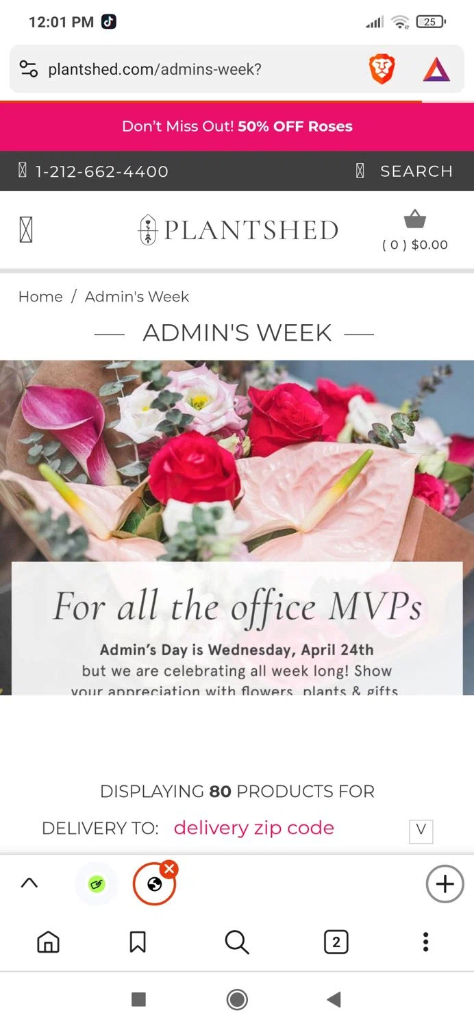 PlantShed New York Flowers promo code screenshot showing code admin15off applied at PlantShed New York Flowers checkout page. Uploaded by SimplyCodes community member ibelongtojesus on Feb 25, 2025