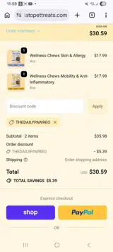 Plato Pet Treats coupon verification screenshot