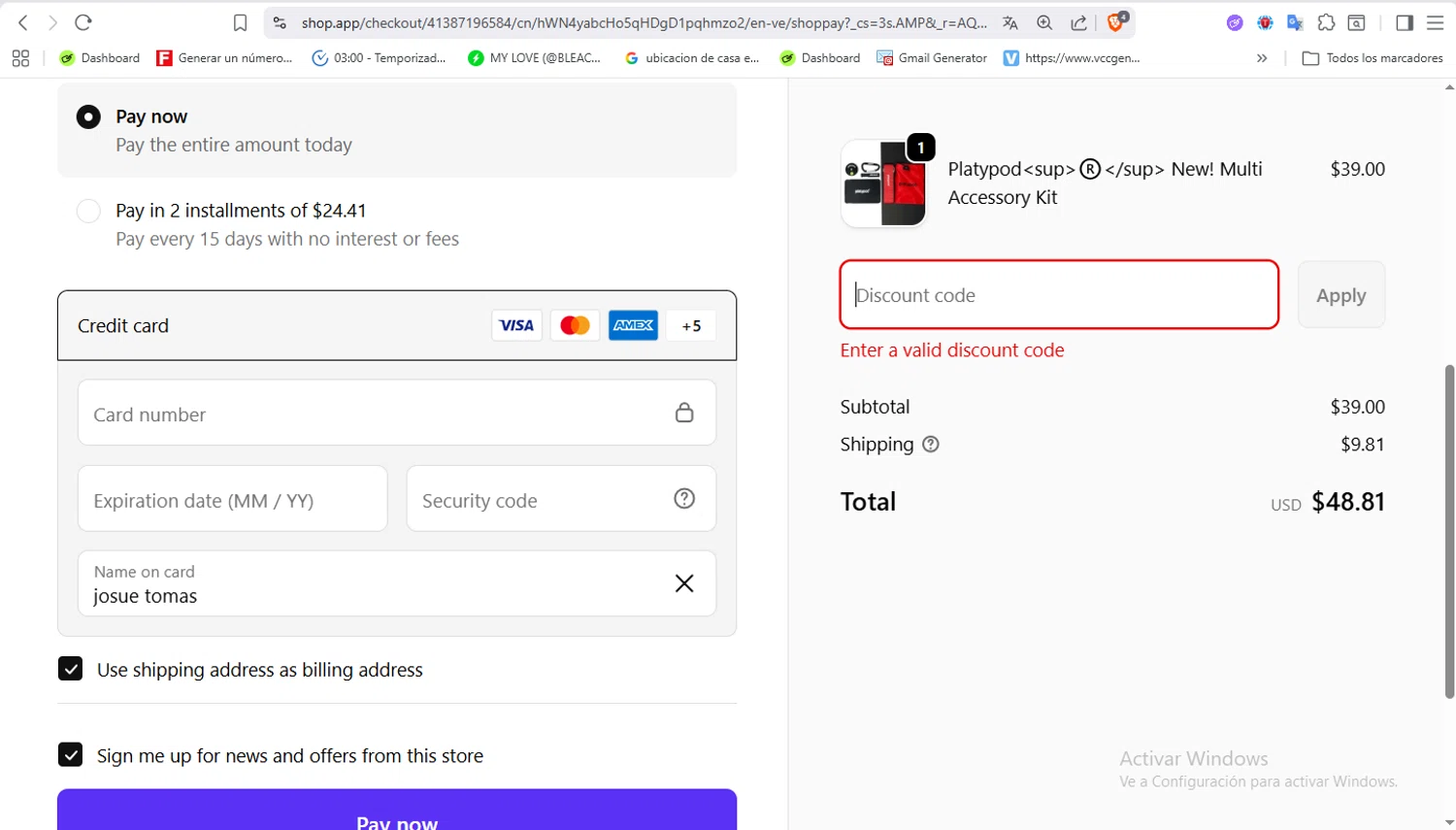 Platypod discount code screenshot showing code Nlj2025 applied at Platypod checkout page. Uploaded by SimplyCodes community member VoucherFalcon3942 on Nov 6, 2025
