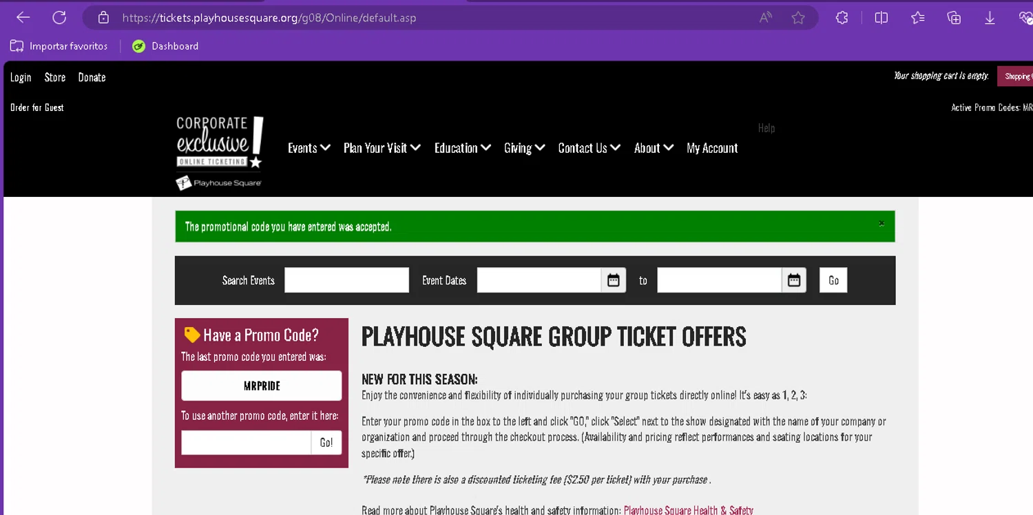 how to use Playhouse Square coupons