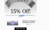 CARDS15 coupon verification screenshot