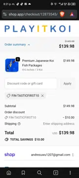 Play It Koi coupon verification screenshot