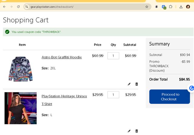 Playstation checkout page showing Playstation discount code box | Screenshot taken by SimplyCodes community member on Sep 28, 2025