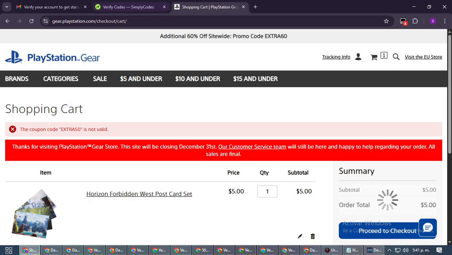 Playstation discount code screenshot showing code EXTRA50 applied at Playstation checkout page. Uploaded by SimplyCodes community member ShieldWarden7838 on Dec 16, 2025