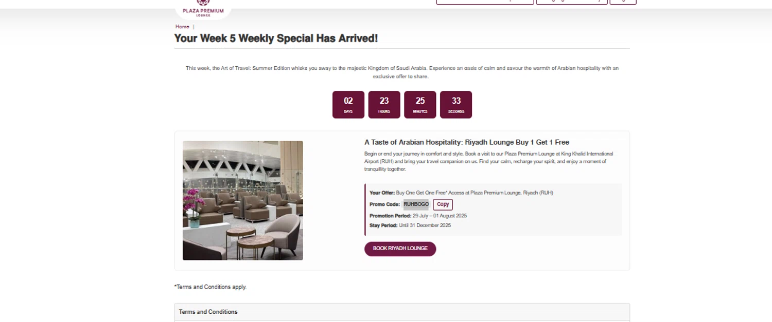 Plaza Premium Lounge promo code screenshot showing code RUHBOGO applied at Plaza Premium Lounge checkout page. Uploaded by SimplyCodes community member Aresss on Jul 29, 2025