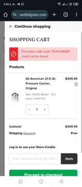 921CANNER coupon verification screenshot
