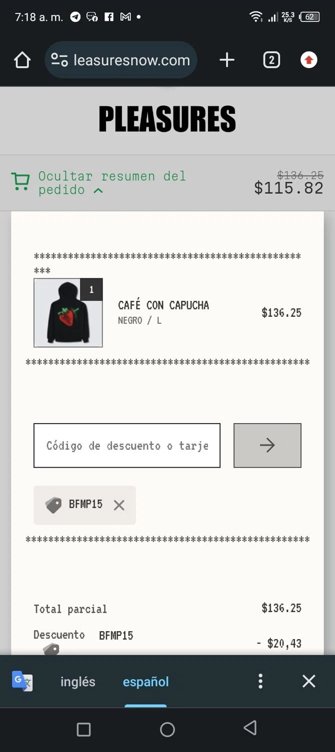 Pleasures checkout page showing Pleasures discount code box | Screenshot taken by SimplyCodes community member on Apr 12, 2024