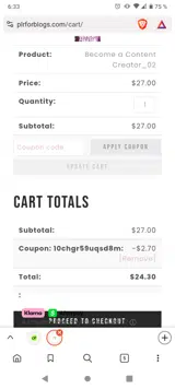 10CHGR59UQSD8M coupon verification screenshot