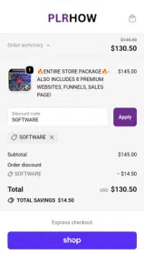 PLRHOW coupon verification screenshot
