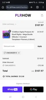 PLRHOW coupon verification screenshot