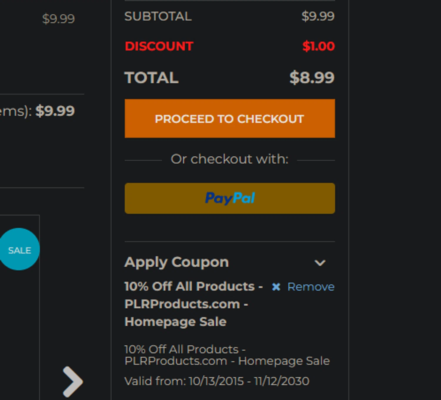 PLR Products promo code screenshot showing code plr10 applied at PLR Products checkout page. Uploaded by SimplyCodes community member xocelot44x on May 11, 2025
