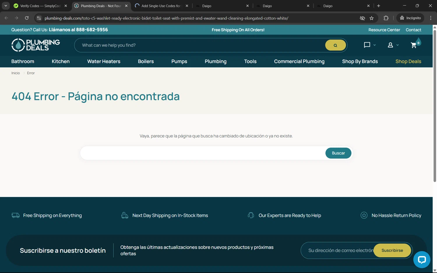 Plumbings-Deals promo code screenshot showing code design6 applied at Plumbings-Deals checkout page. Uploaded by SimplyCodes community member juan1702 on Apr 11, 2025