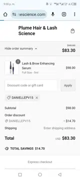 Daniellepv15 coupon verification screenshot