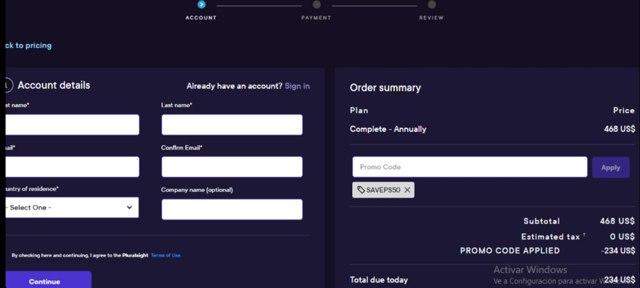 Pluralsight checkout page showing Pluralsight promo code box | Screenshot taken by SimplyCodes community member on Aug 18, 2025