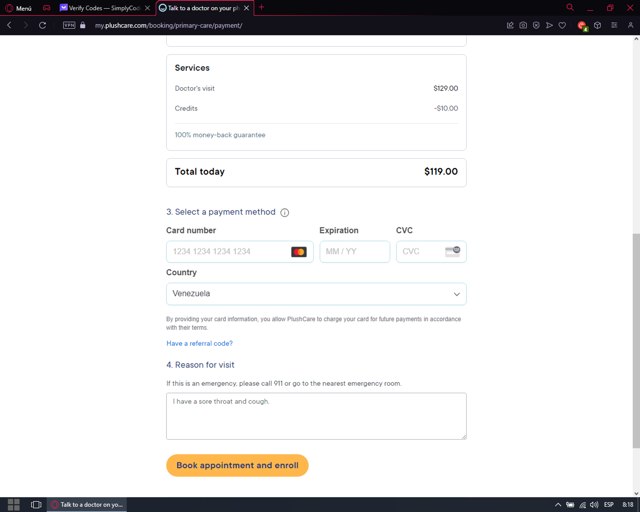 PlushCare checkout page showing PlushCare promo code box | Screenshot taken by SimplyCodes community member on Jan 31, 2024