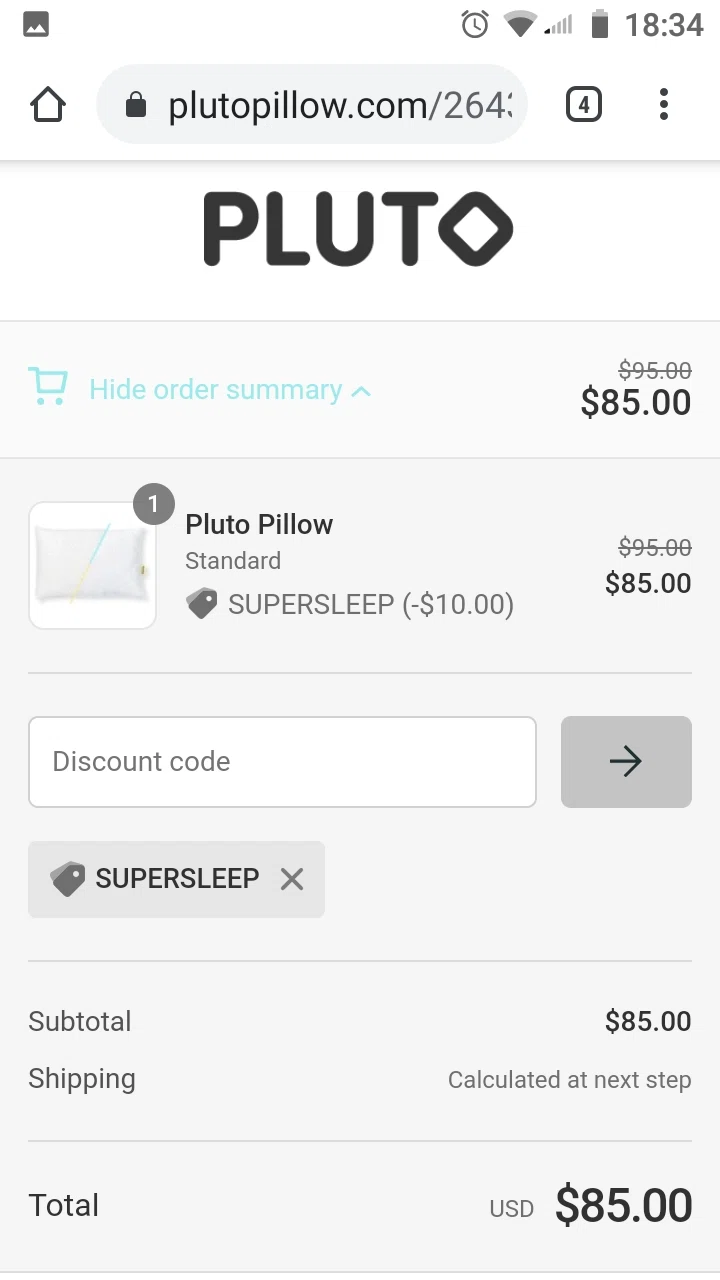 Pluto Pillow Discount Codes 10 Off September 2024
