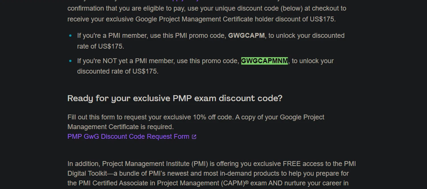 PMI Promo Codes 10 Off August 2024