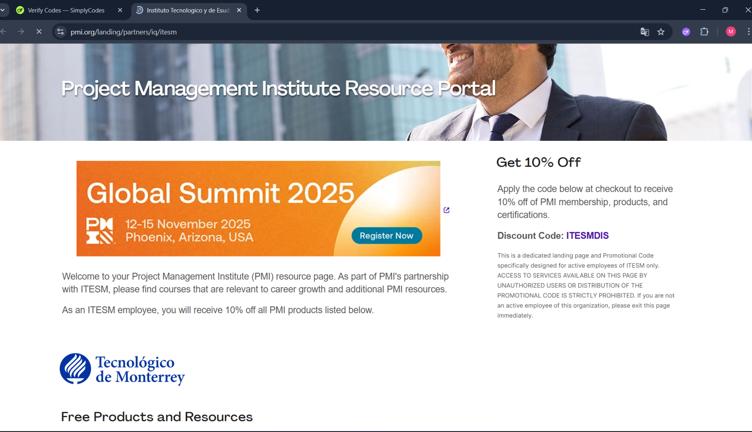 PMI Promo Codes (2 Verified) - 10% Off w/Code Oct 2025