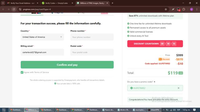 Pngtree checkout page showing Pngtree promo code box | Screenshot taken by SimplyCodes community member on Sep 9, 2025