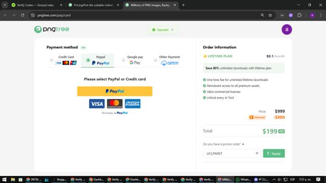 Pngtree checkout page showing Pngtree promo code box | Screenshot taken by SimplyCodes community member on Sep 6, 2025