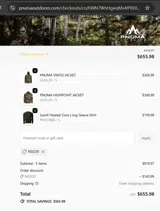 NSO20 coupon verification screenshot