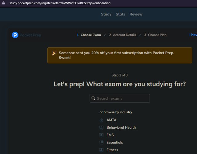Pocket Prep checkout page showing Pocket Prep discount code box | Screenshot taken by SimplyCodes community member on Mar 16, 2024