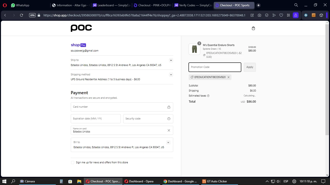 POC Sports checkout page showing POC Sports promo code box | Screenshot taken by SimplyCodes community member on Aug 29, 2023