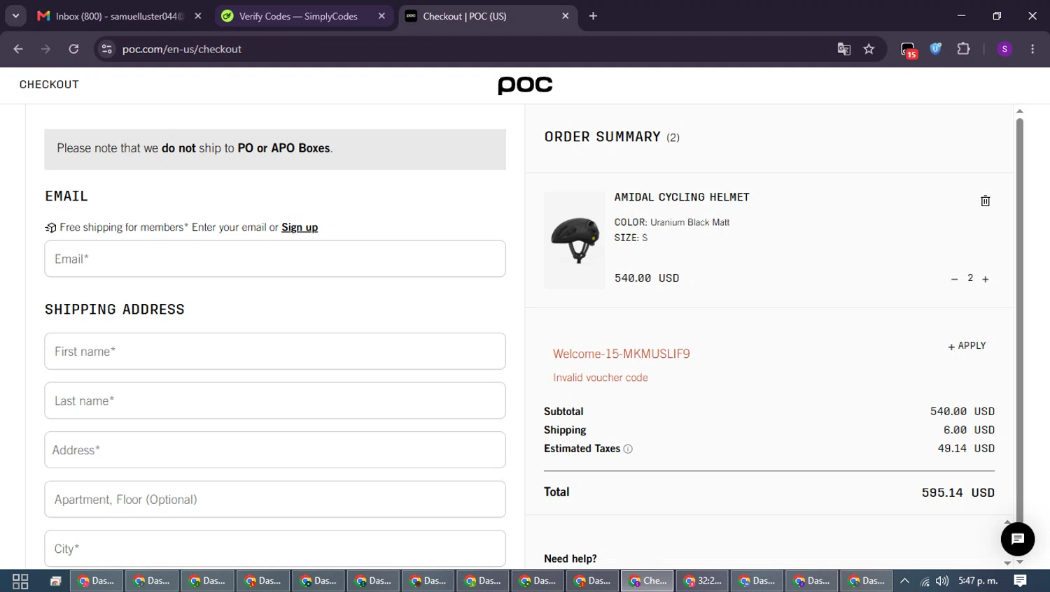 Verification screenshot for 15% Off Storewide at POC Sports - 29d ago