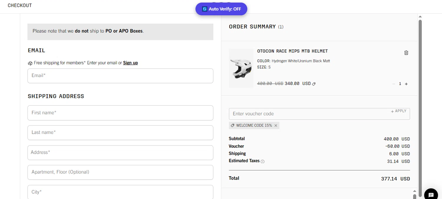 Verification screenshot for 14% Off Storewide at POC Sports - 51d ago