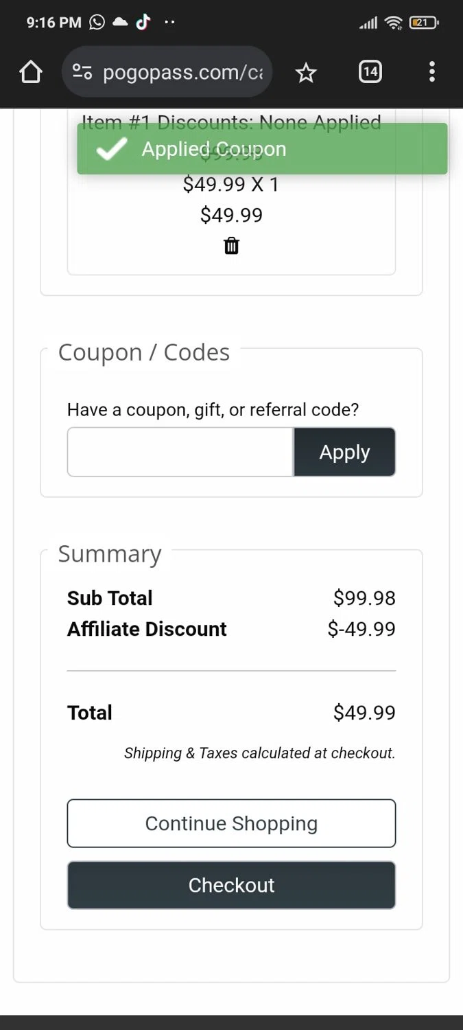 where to use Pogo Pass promo code box