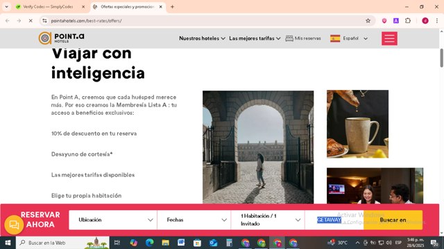 Point A Hotels checkout page showing Point A Hotels discount code box | Screenshot taken by SimplyCodes community member on Jun 28, 2025